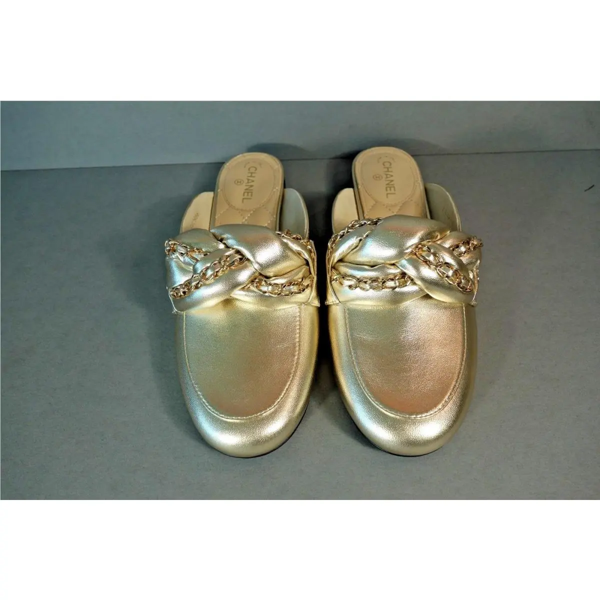 Chanel shoes - Mules Slides Clogs - Mules Slides Clogs - Gold (UPC: 3572639283309) 2
