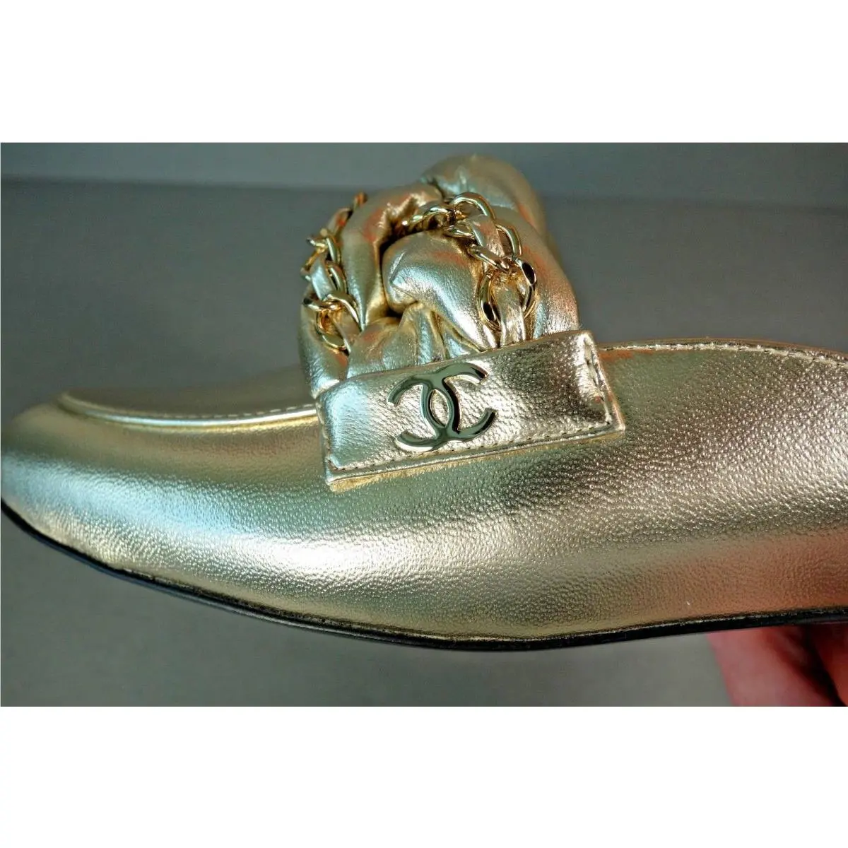 Chanel shoes - Mules Slides Clogs - Mules Slides Clogs - Gold (UPC: 3572639283309) 3