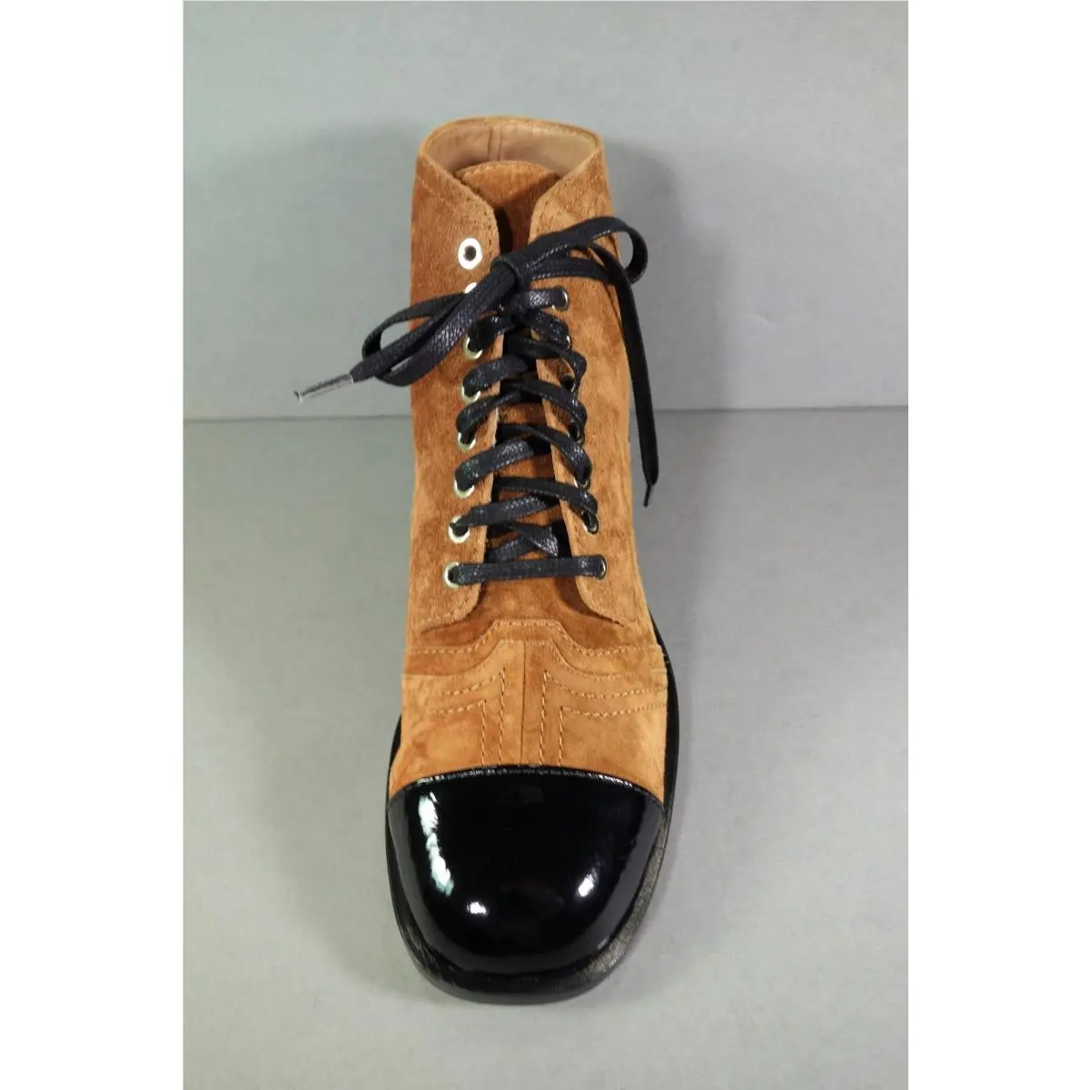Chanel shoes - Chanel short boots - short boots - Beige, s: Caramel Beige & Black (UPC: 3572641966344) 2