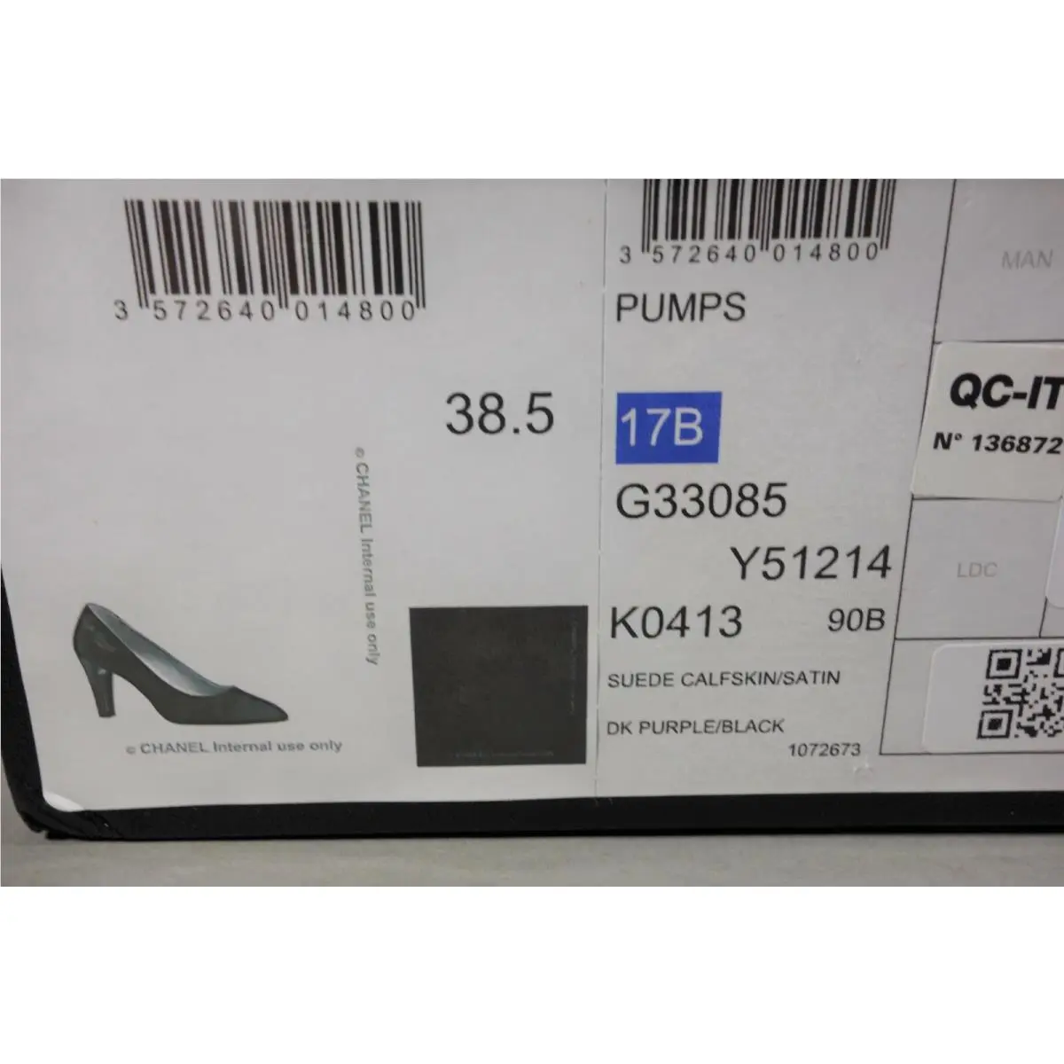Chanel shoes - Chanel cap toe Classic pumps - Black & Dark Purple (UPC: 3572640014800) 9