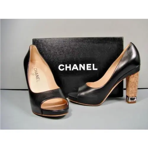 Chanel shoes - Platform Peep/Open Toe Pump - Platform Toe Pump - Blacks (UPC: 3572627355315) 0