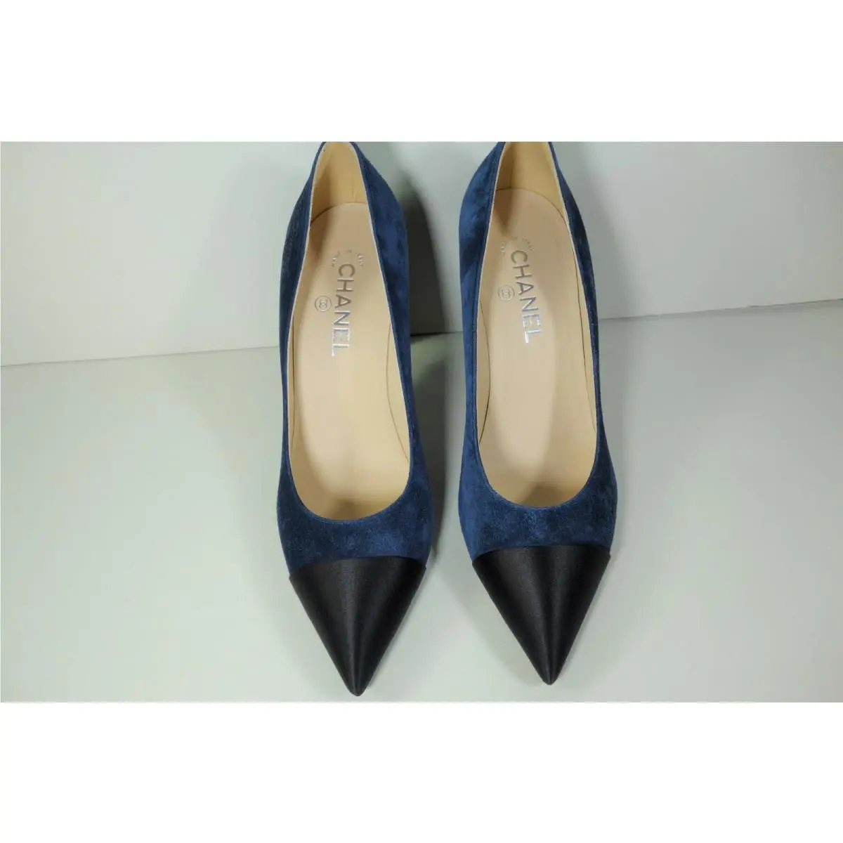 Chanel shoes - Chanel cap toe pumps Gabrielle Coco - Black & Navy Blue (UPC: 3572640012059) 1