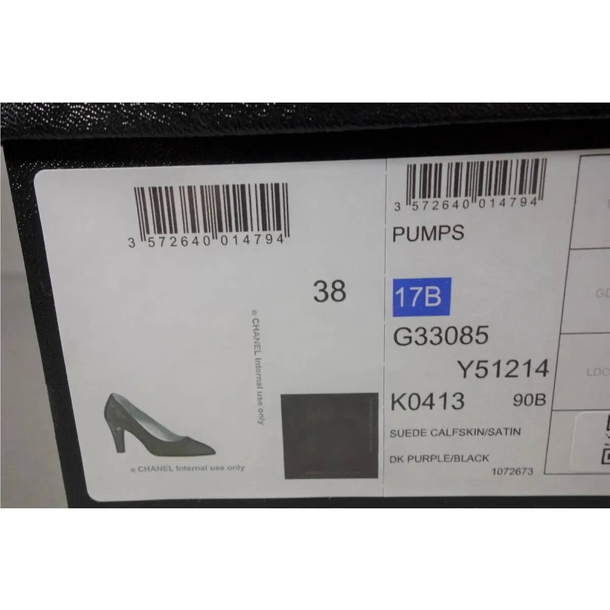 Chanel shoes - Chanel cap toe classic pumps - Black & Dark Purple (UPC: 3572640014794) 9