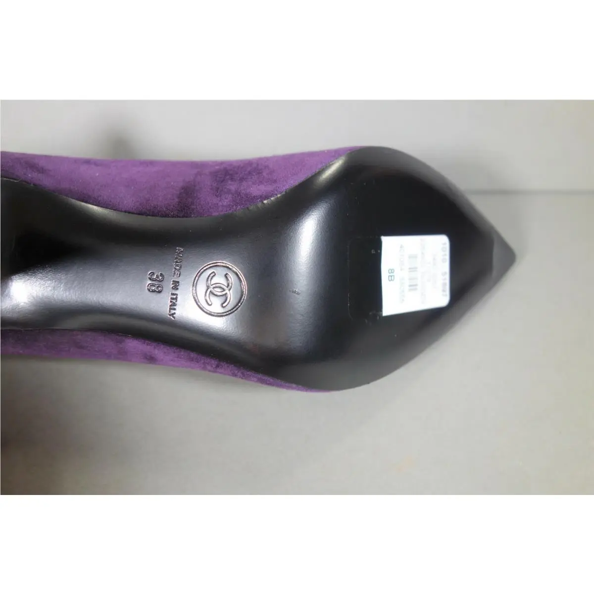 Chanel shoes - Chanel cap toe classic pumps - Black & Dark Purple (UPC: 3572640014794) 10