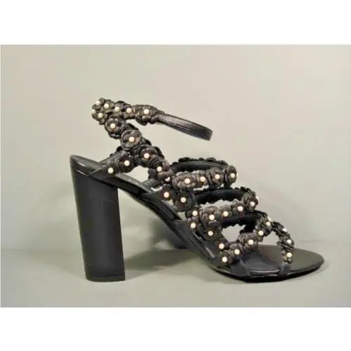 Chanel shoes - Chanel camellia pearls sandals - camellia pearls sandals - Dark Navy Blue (UPC: 3572631413896) 4