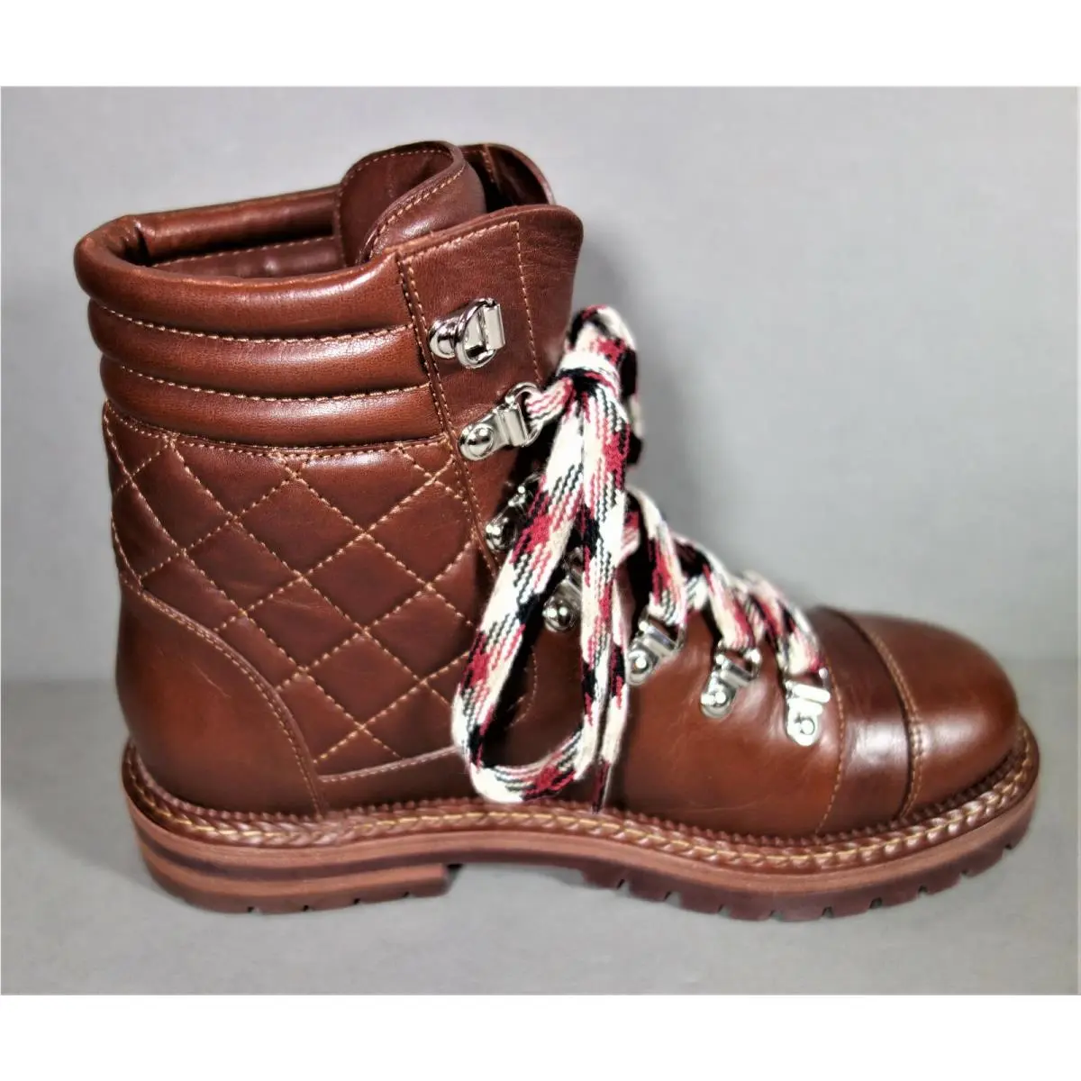 Chanel shoes - Lace Up Ankle Boots - Lace Ankle Boots - Brown, s: Burgundy/Wine/Brown (UPC: 3572641943505) 5