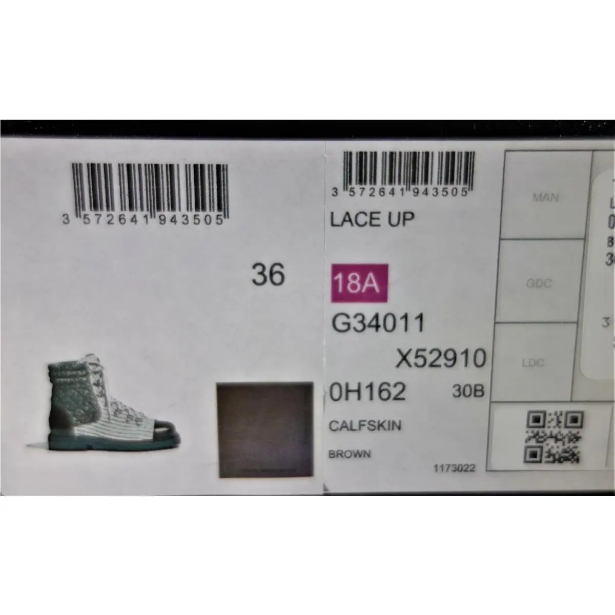 Chanel shoes - Lace Up Ankle Boots - Lace Ankle Boots - Brown, s: Burgundy/Wine/Brown (UPC: 3572641943505) 9