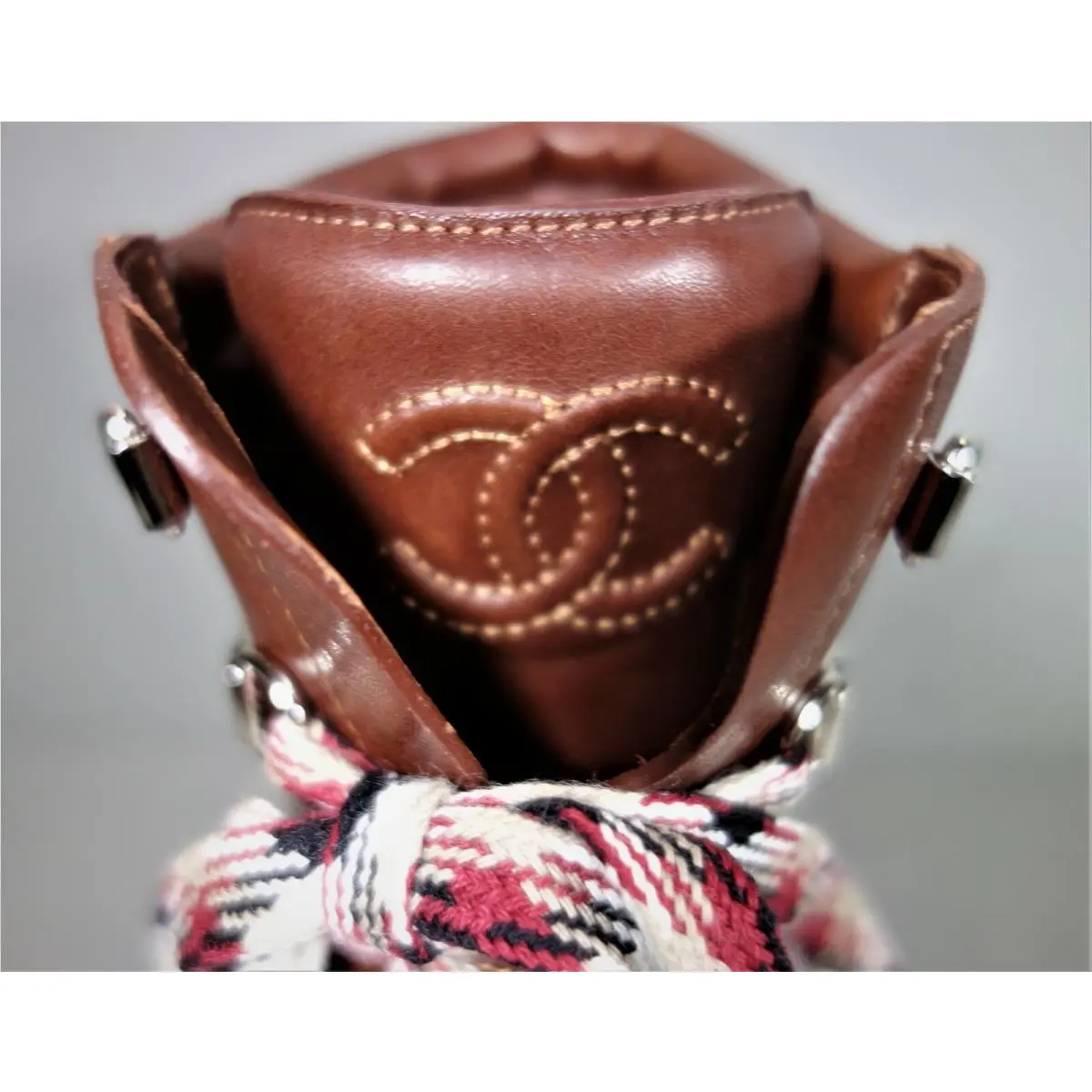 Chanel shoes - Lace Up Ankle Boots - Lace Ankle Boots - Brown, s: Burgundy/Wine/Brown (UPC: 3572641943505) 2