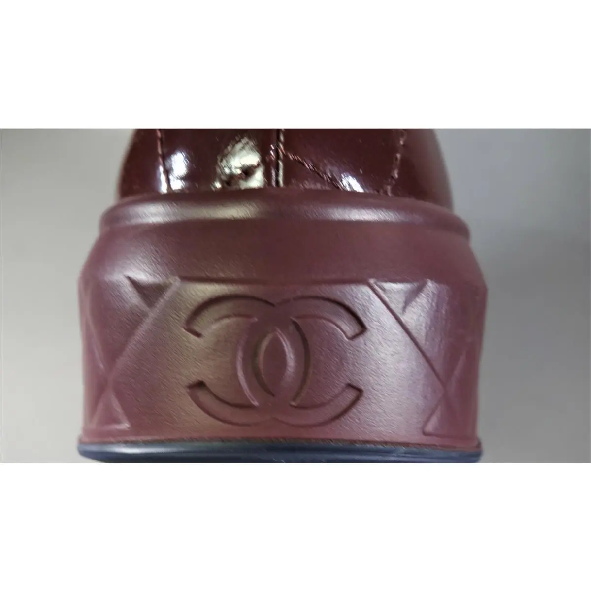 Chanel shoes - Biker/Moto Boots - Boots - Burgundy, s: Burgundy/Wine (UPC: 3572641989541) 7
