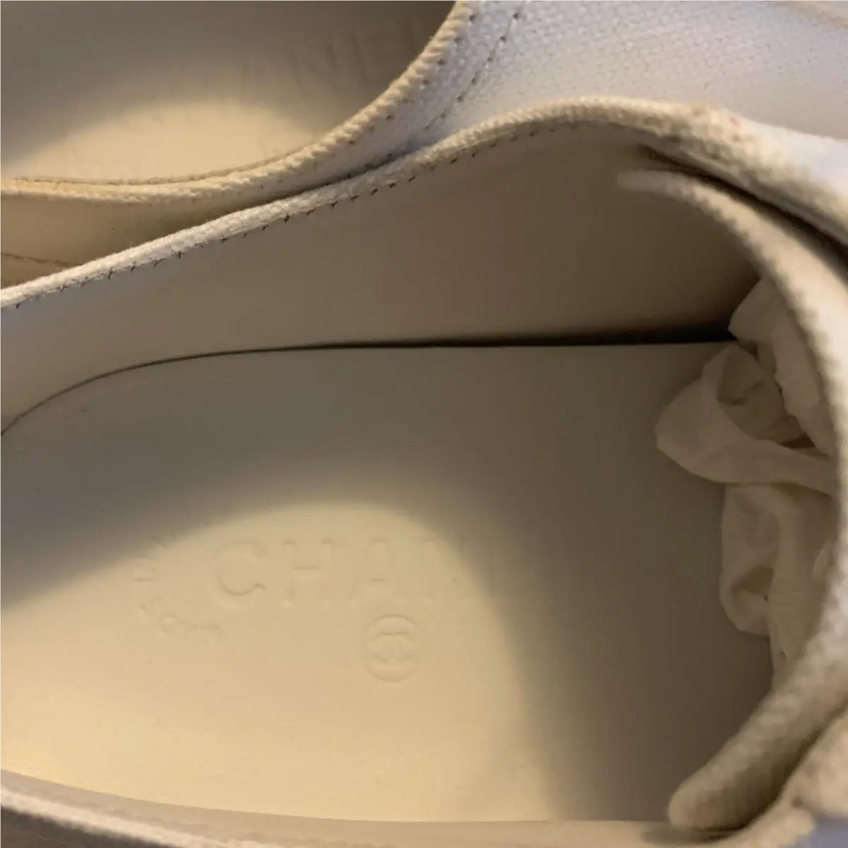 Chanel shoes - C 6368 - 6368 - White With Red Strip (UPC: 3572629723891) 5