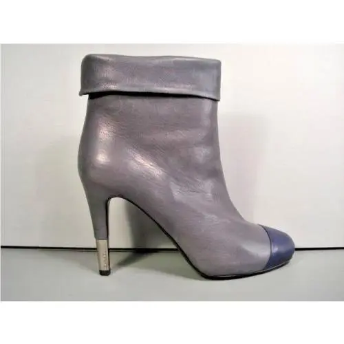 Chanel shoes - Hidden Platform Bootie - Hidden Platform Bootie - Gray, s: Gris/BleuFonce or Grey/Dark Blue (UPC: 3572630454364) 2