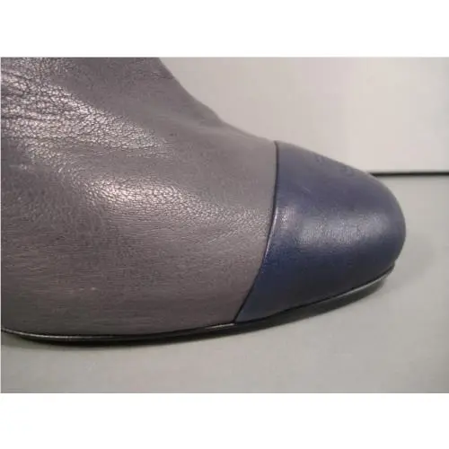 Chanel shoes - Hidden Platform Bootie - Hidden Platform Bootie - Gray, s: Gris/BleuFonce or Grey/Dark Blue (UPC: 3572630454364) 4