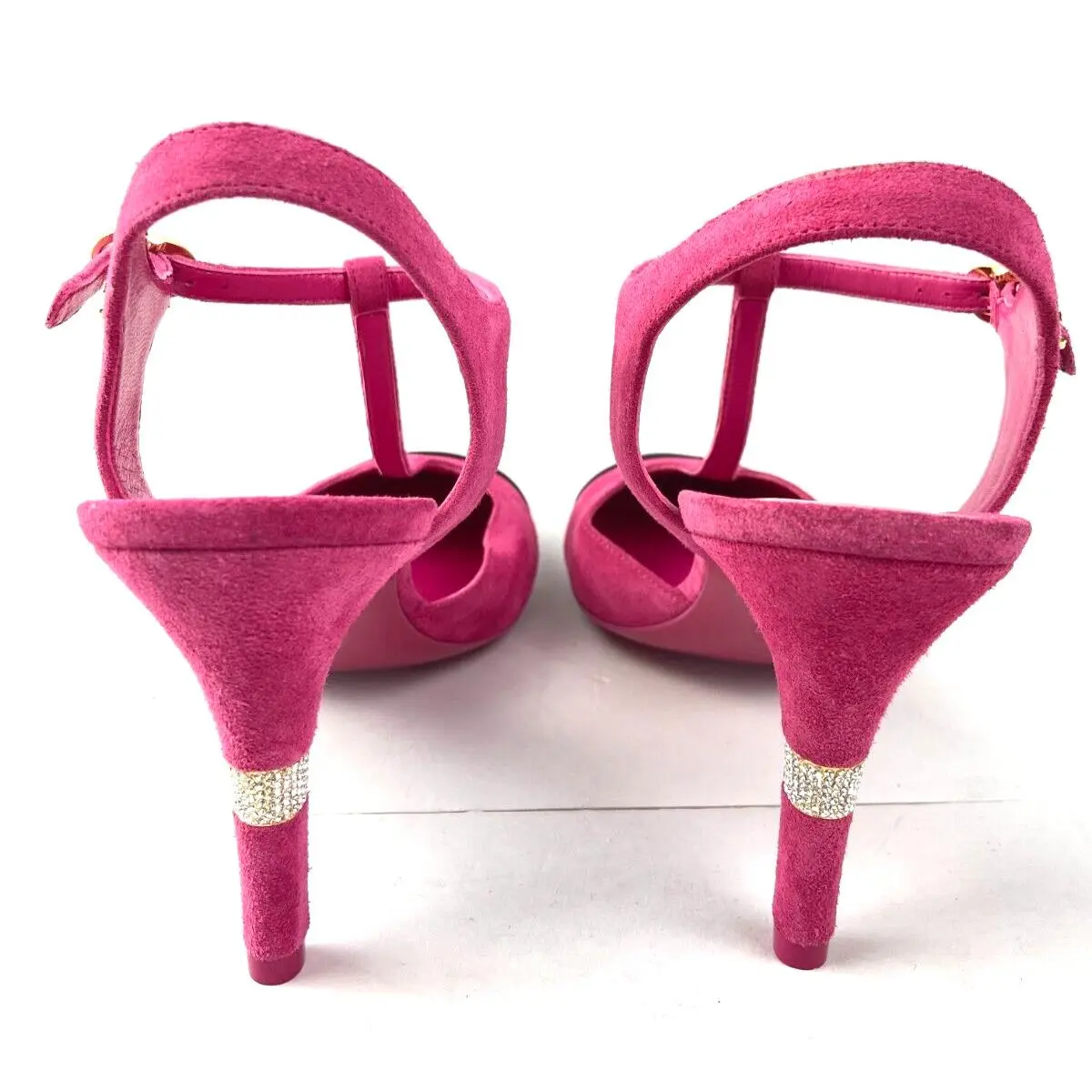 Chanel shoes - CHANEL Cap Toe Crystal CC Buckle Slingback - G39402 Y56129 K4960 - Fuchsia 9
