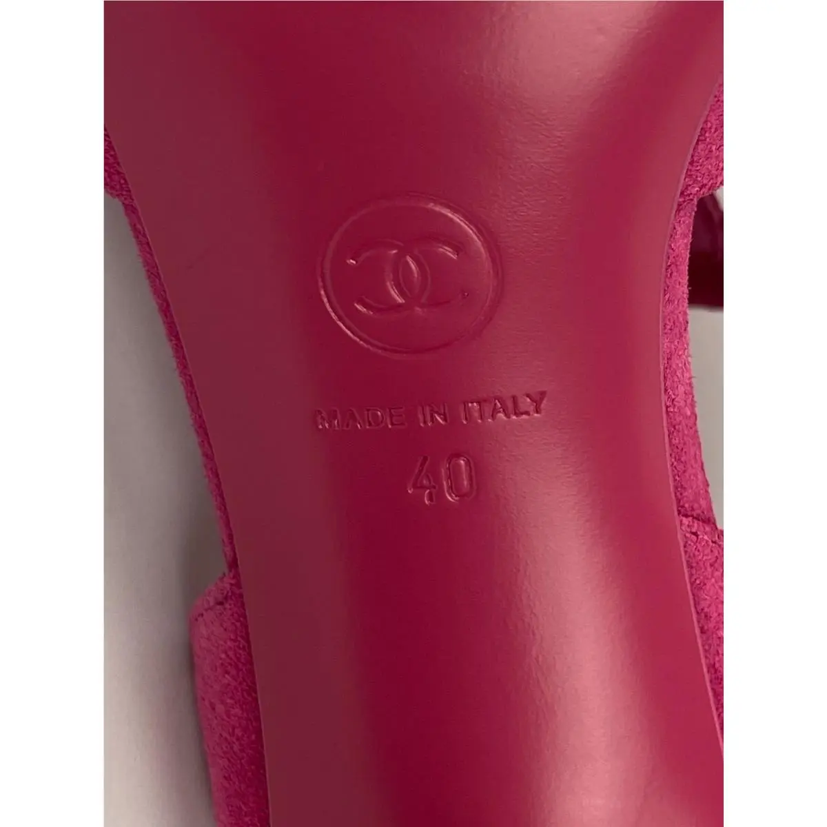 Chanel shoes - CHANEL Cap Toe Crystal CC Buckle Slingback - G39402 Y56129 K4960 - Fuchsia 12