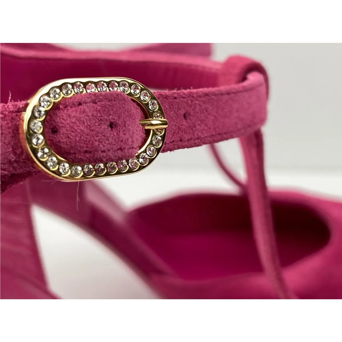 Chanel shoes - CHANEL Cap Toe Crystal CC Buckle Slingback - G39402 Y56129 K4960 - Fuchsia 6
