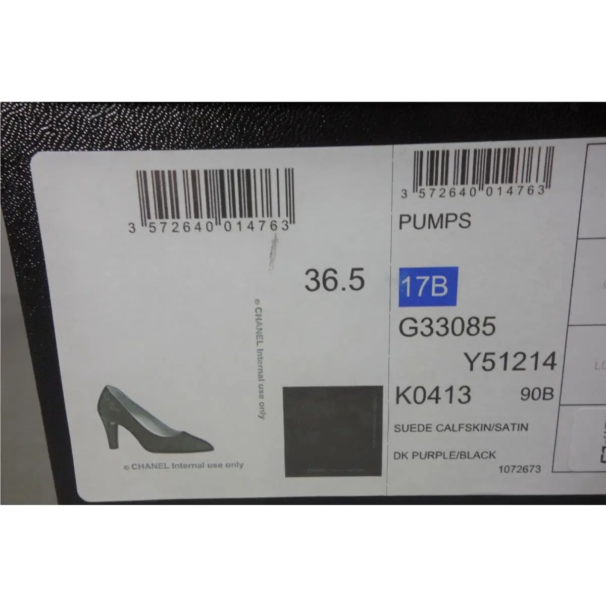 Chanel shoes - Chanel cap toe classic pumps - Black & Dark Purple (UPC: 3572640014763) 9