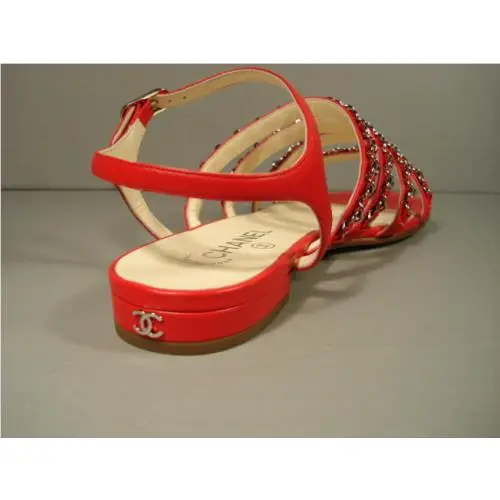 Chanel shoes - Flat Sandals - Flat Sandals - Red (UPC: 3572635306323) 8