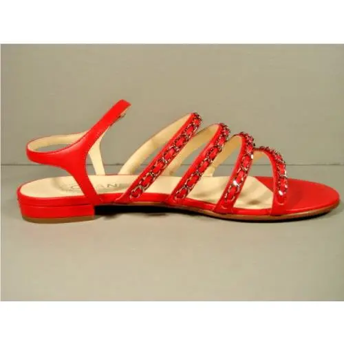 Chanel shoes - Flat Sandals - Flat Sandals - Red (UPC: 3572635306323) 5