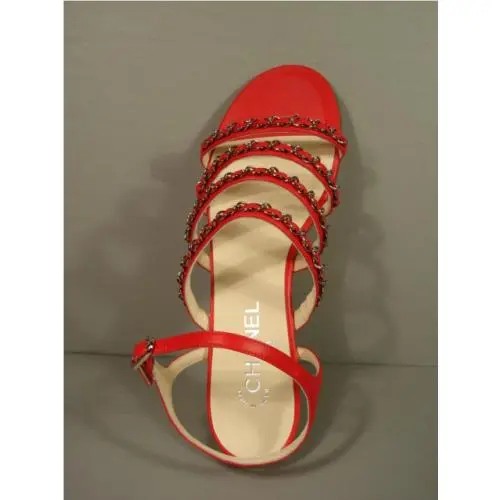 Chanel shoes - Flat Sandals - Flat Sandals - Red (UPC: 3572635306323) 7