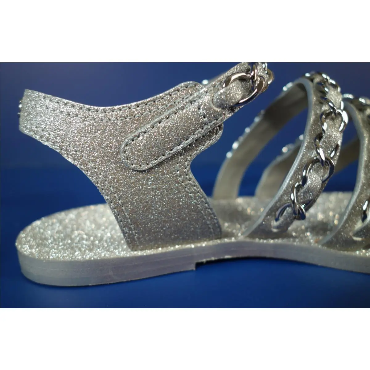Chanel shoes - Flat woven chain sandals - Flat woven chain sandals - Gray, s: Metallic Silver or Light Grey/Gray (UPC: 3572637736258) 7