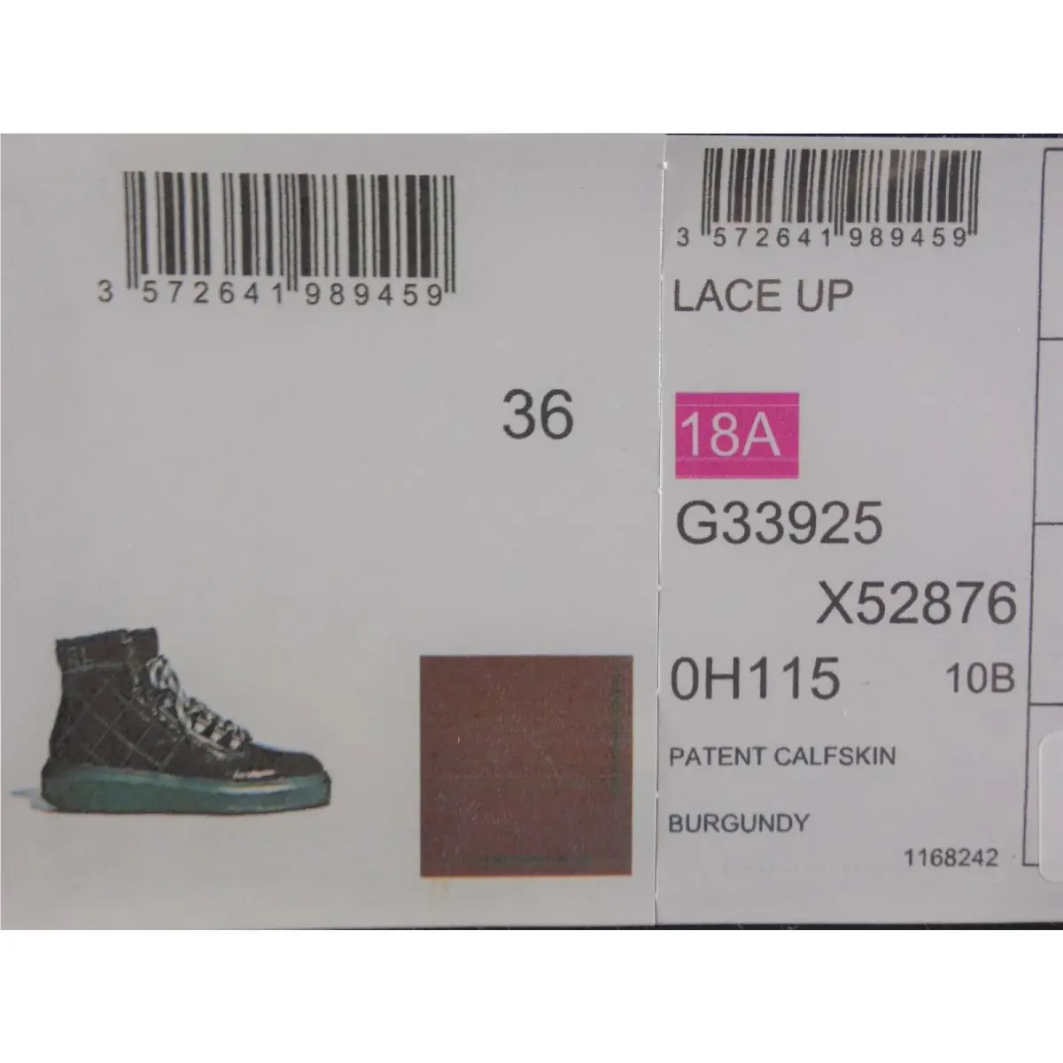 Chanel shoes - Ankle Boot - Ankle Boot - Burgundy, s: Burgundy/Wine (UPC: 3572641989459) 10
