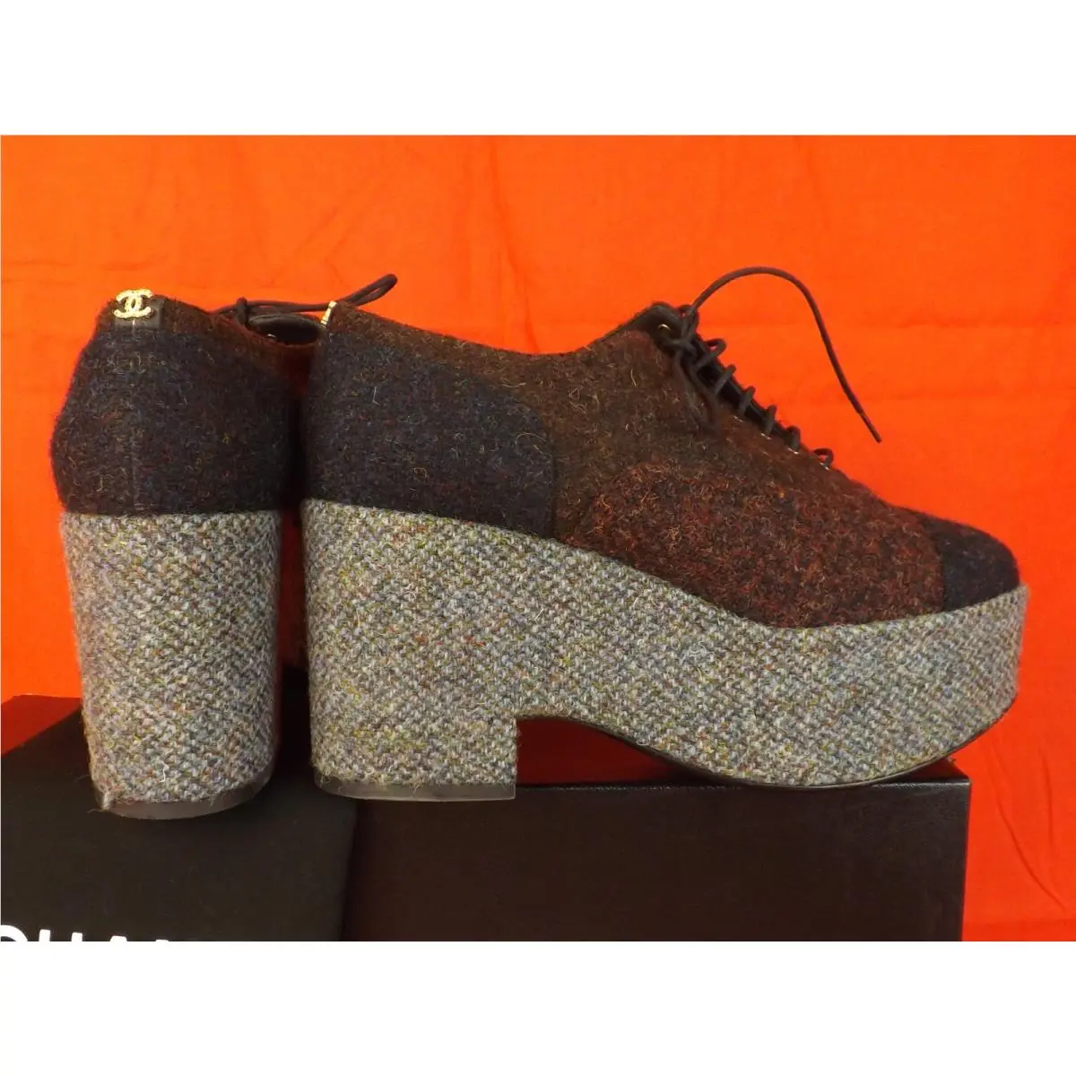 Chanel shoes - CHANEL G31343 - BURGUNDY/NAVY/GREY (UPC: 3572634878067) 0