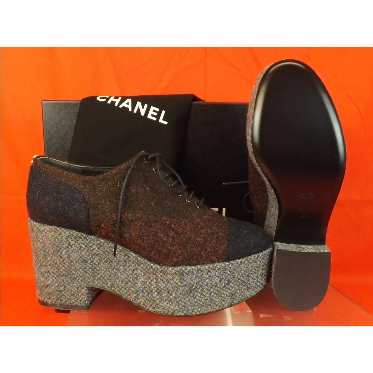 Chanel shoes - CHANEL G31343 - BURGUNDY/NAVY/GREY (UPC: 3572634878067) 6