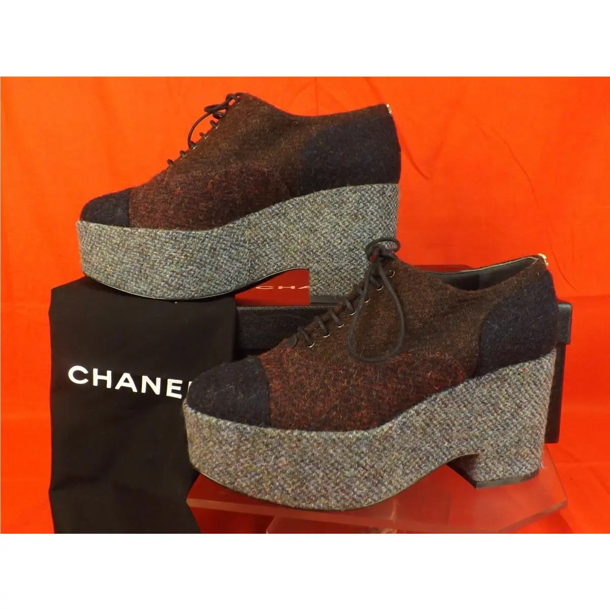 Chanel shoes - CHANEL G31343 - BURGUNDY/NAVY/GREY (UPC: 3572634878067) 7