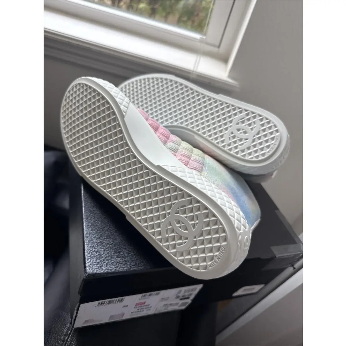 Chanel shoes - CHANEL CC - High Top Sneakers - Green, Pink, Blue, and White 10