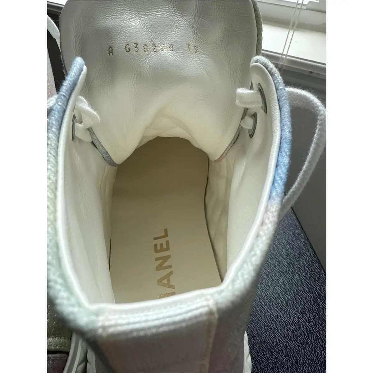 Chanel shoes - CHANEL CC - High Top Sneakers - Green, Pink, Blue, and White 15