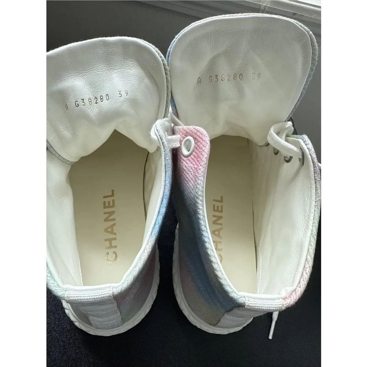 Chanel shoes - CHANEL CC - High Top Sneakers - Green, Pink, Blue, and White 16