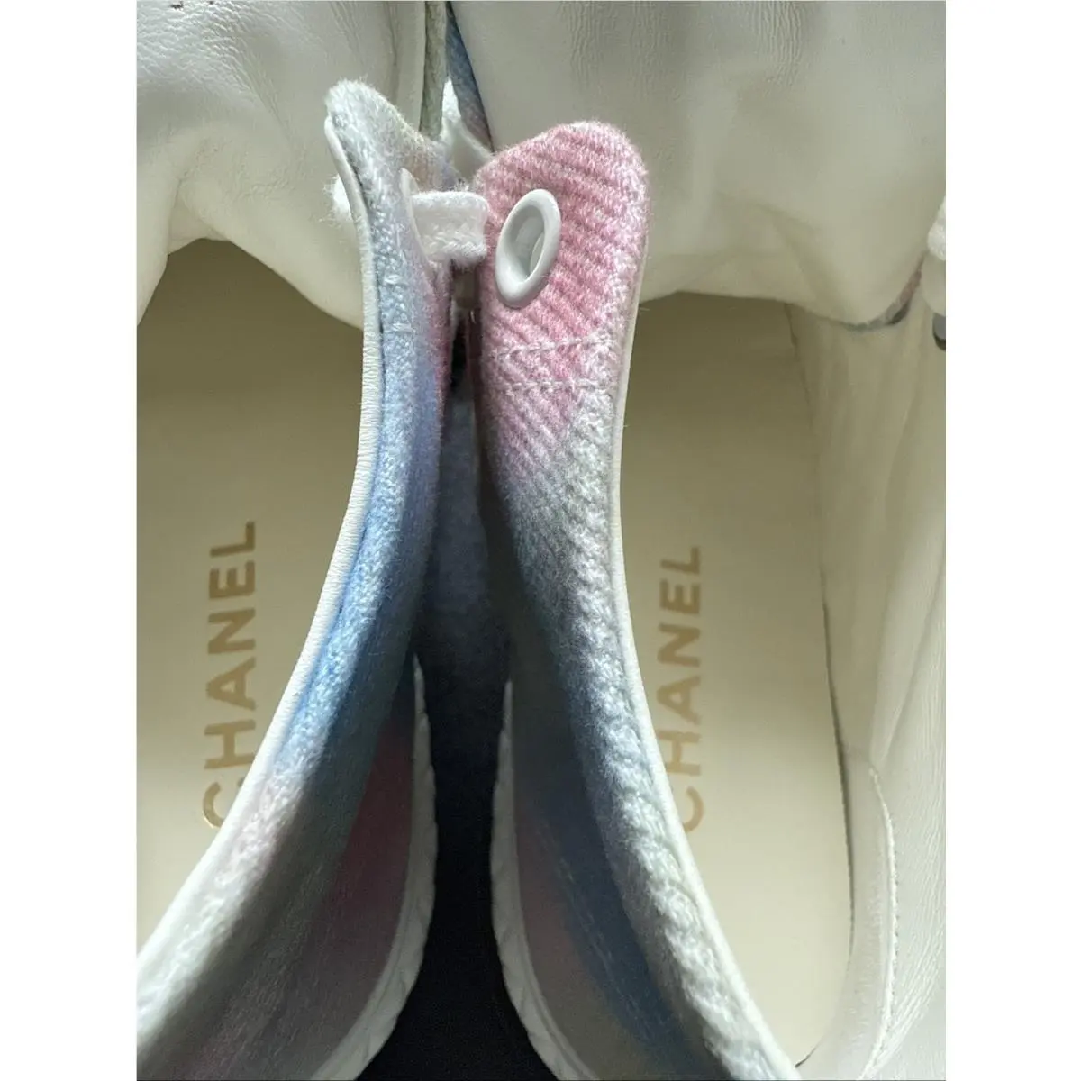 Chanel shoes - CHANEL CC - High Top Sneakers - Green, Pink, Blue, and White 17