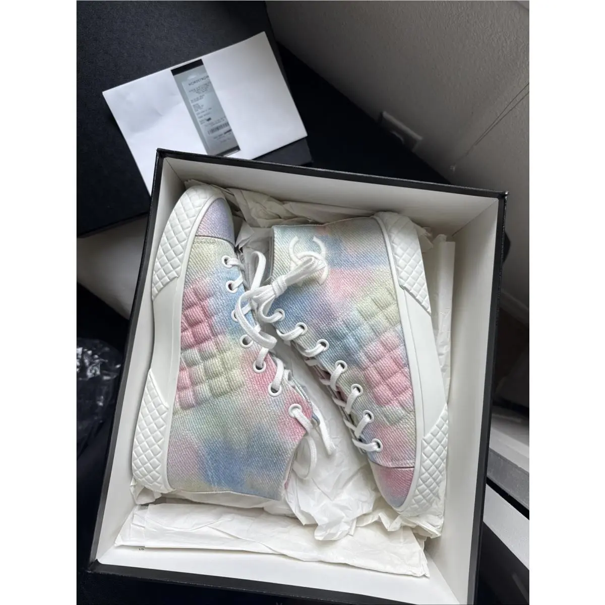 Chanel shoes - CHANEL CC - High Top Sneakers - Green, Pink, Blue, and White 2
