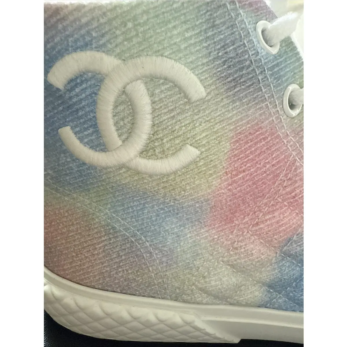 Chanel shoes - CHANEL CC - High Top Sneakers - Green, Pink, Blue, and White 5