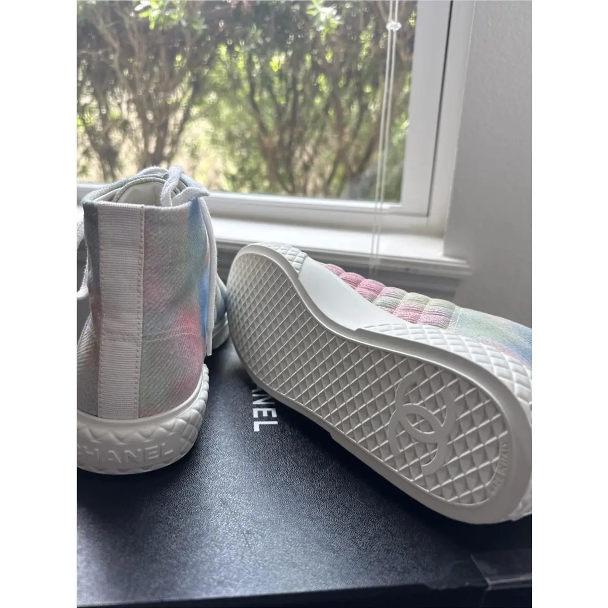 Chanel shoes - CHANEL CC - High Top Sneakers - Green, Pink, Blue, and White 7