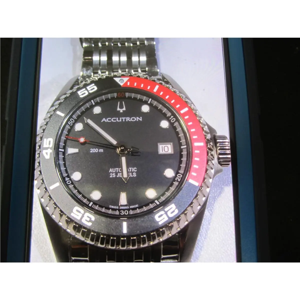 Accutron Men`s Watch Automatic Sapphire S/s Swiss 28B83 by Bulova