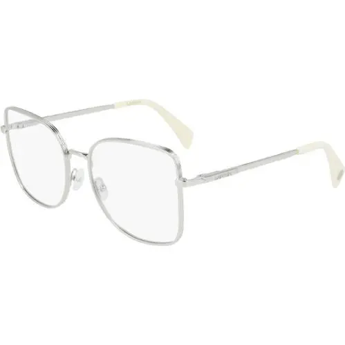 Women`s Butterfly Eyeglass Frames - LNV2101 - Made in Italy Silver-Tone (045) by Lanvin
