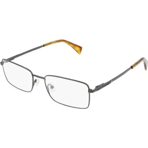 Men`s Rectangle Eyeglass Frames - LNV2108 - Made in Italy Dark Ruthenium (049) by Lanvin