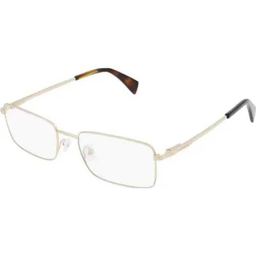 Men`s Rectangle Eyeglass Frames - LNV2108 - Made in Italy Yellow Gold-Tone (703) by Lanvin
