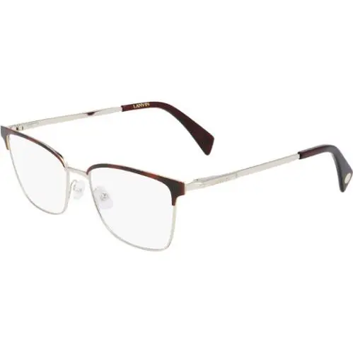Women`s Brow-line Eyeglass Frames - LNV2105 - Made in Italy Havana-Gold-Tone (220) by Lanvin