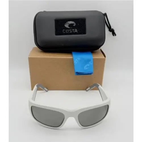 Bulley Bait Polarized Sunglasses Matte White/gray Glass 580G by Costa Del Mar