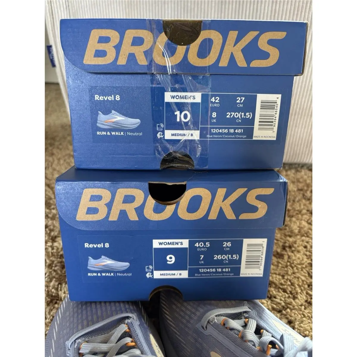 Brooks shoes - Revel 8 - Revel - 1204561B481120 - Blue Heron/Coconut/Orange (UPC: 195394685381) 8