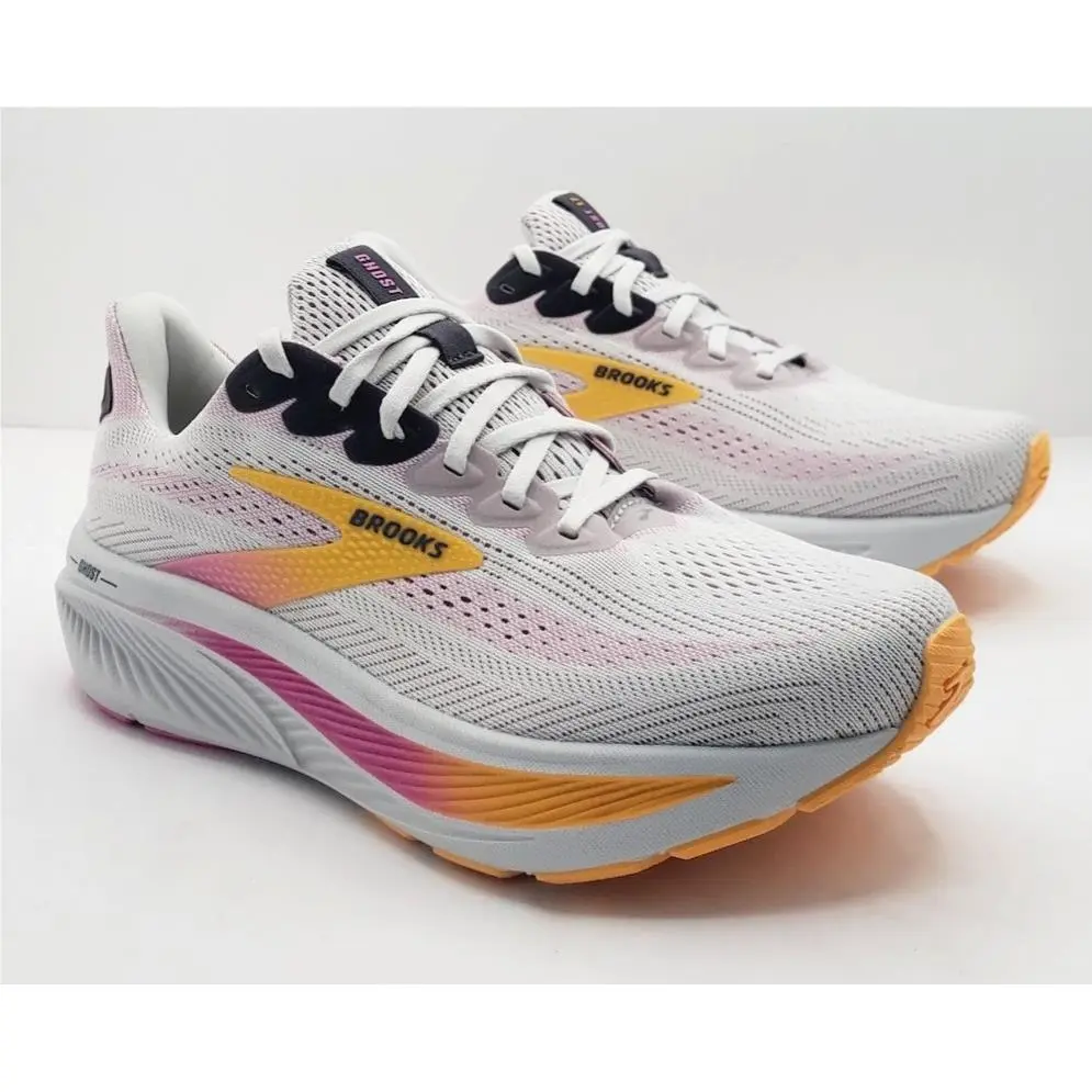 Brooks shoes - Brooks Ghost 17 - Ghost - Oyster Gray/Apricot/Pink 8
