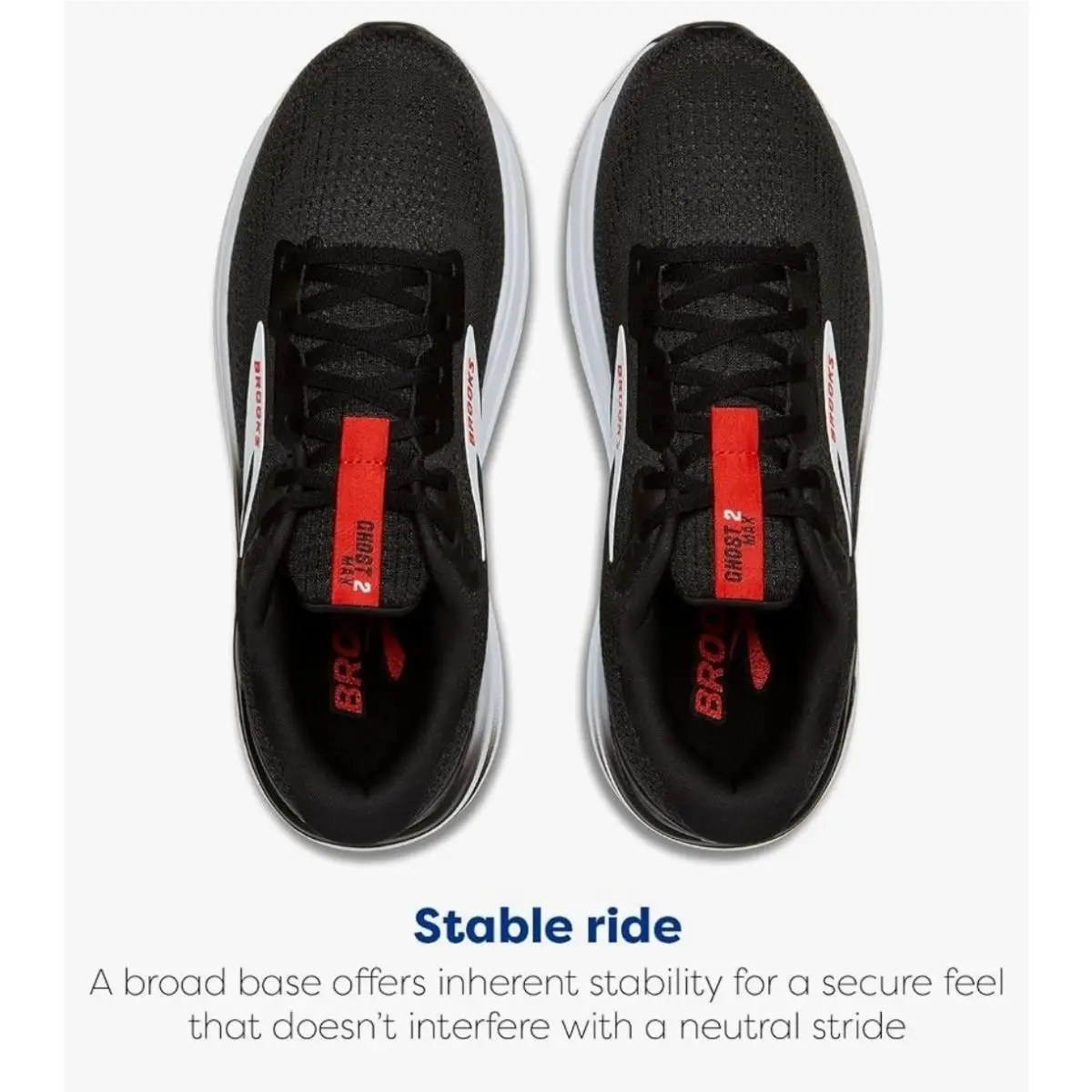 Brooks shoes - Brooks Ghost Max - Ghost Max - 110431-027 - black/white/fiery red (UPC: 195394593815) 2