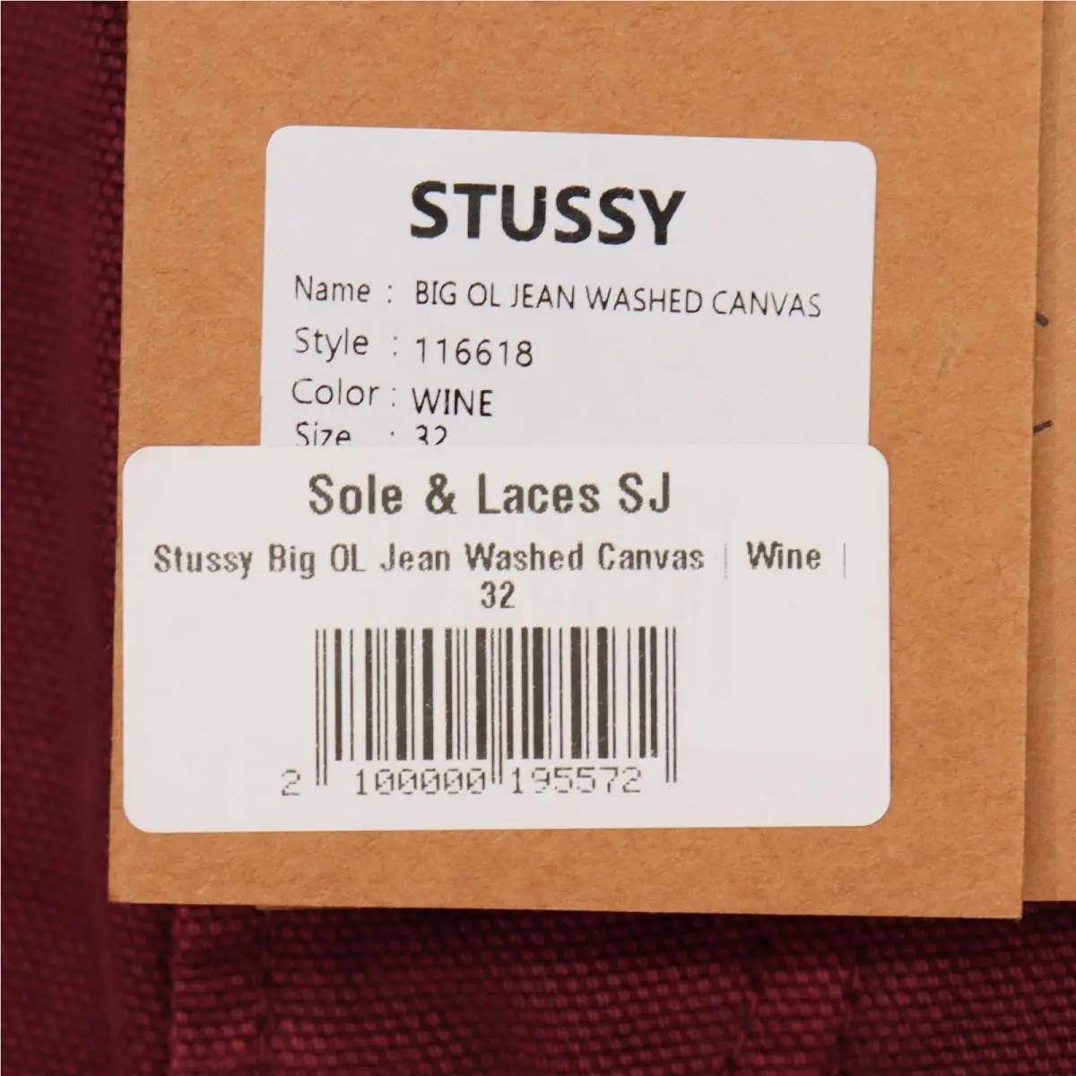 Stussy  clothing - Big Ol Jean Washed Canvas - Red 2