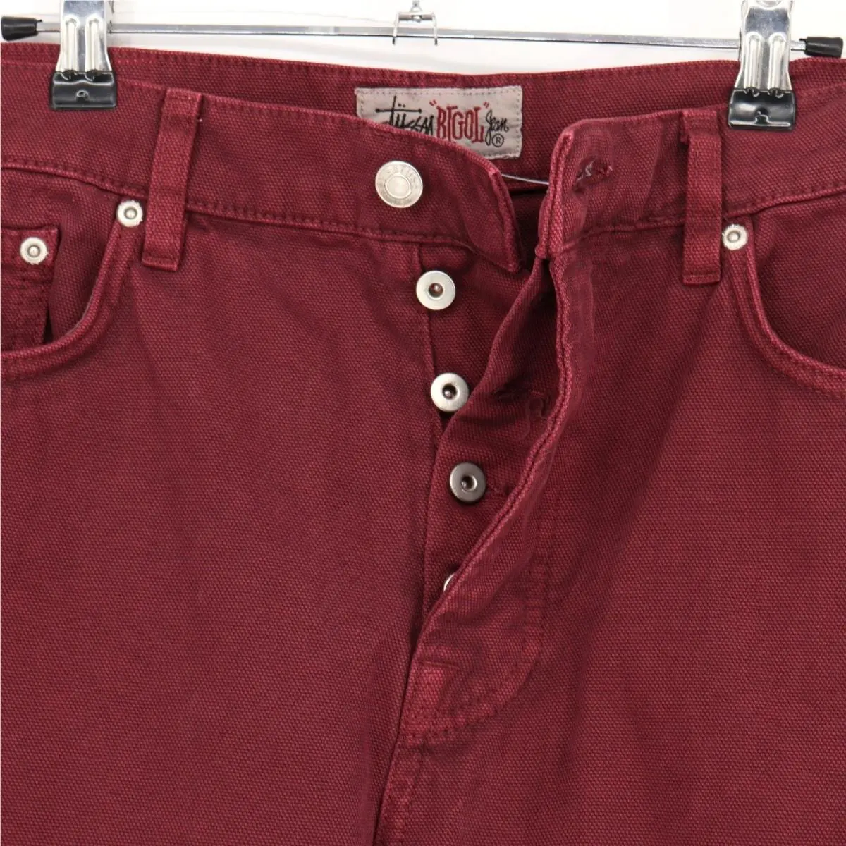 Stussy  clothing - Big Ol Jean Washed Canvas - Red 6