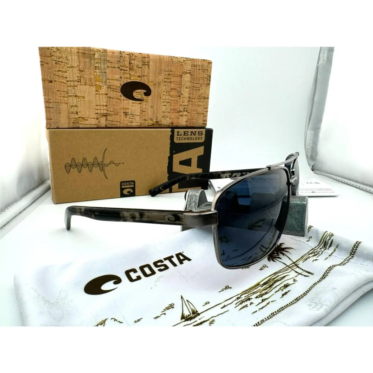 Flagler Brushed Gunmetal Gray 580P Polarized Sunglasses FLG186-OGP by Costa Del Mar