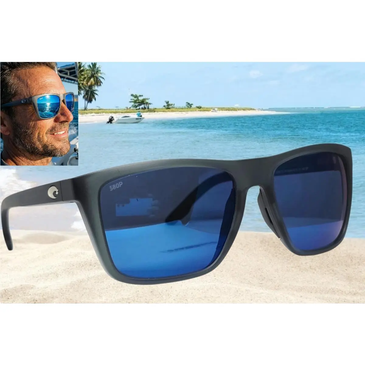 Gray Smoke/blue Mirror Mainsail XL Polarized 580P Sunglasses by Costa Del Mar