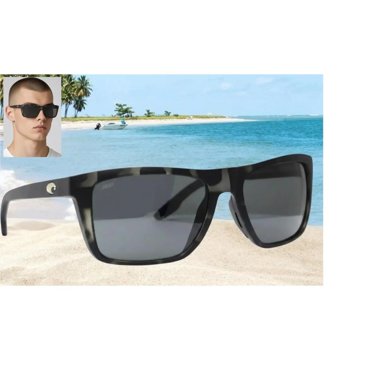 Tiger Shark/gray Mainsail Polarized 580P Sunglasses by Costa Del Mar