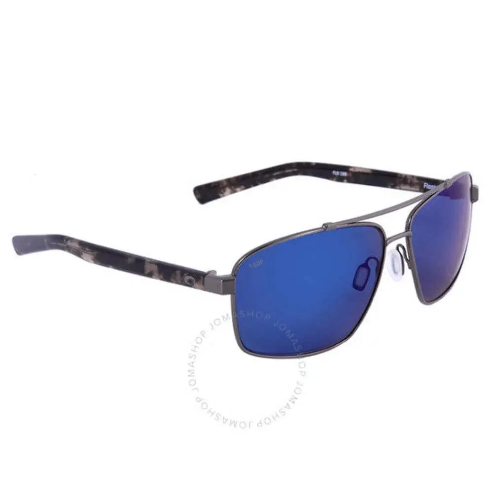 Costa Metal Man Flagler Sunglasses Brushed Gun Metal 580P by Costa Del Mar